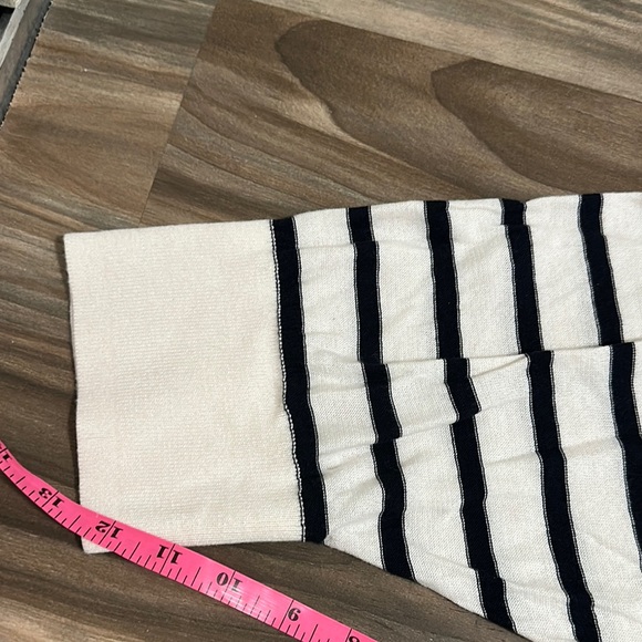 Loft Plus Women’s Pullover Sweater Size 24/26 Navy Stripe 3/4 Sleeve Cotton - Picture 10 of 11